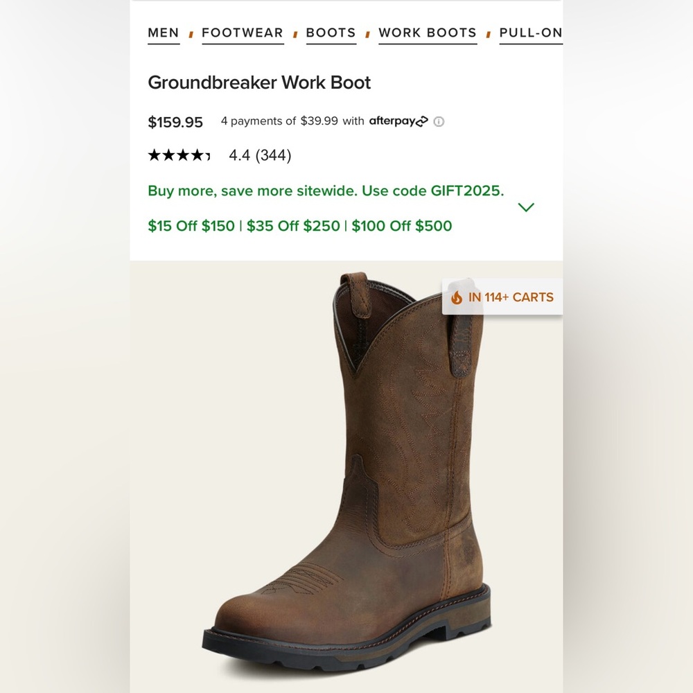 Ariat Groundbreaker Work Boot. Size 12D